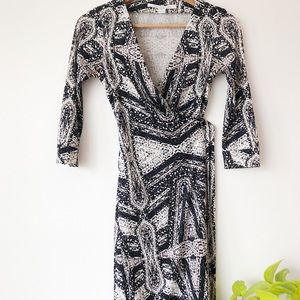 DVF Wrap Dress, Short, 3/4 Length Sleeve